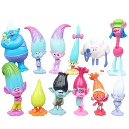 Action Toy Figures 3-6cm 12st/set trolls gren Critter Skitter Figures Trolls Children Trolls PVC Action Figure Toy Cartoon Character Barn Gifts T240422