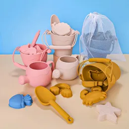 9pcs/8pcs Summer Beach Set Toys 아이를위한 장난감 모래 플라스틱 양동이 급수 병 삽을 어린이 해변 물 게임 장난감 도구 240407