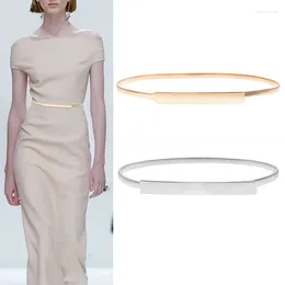 Cinture elastiche catena d'oro per donne in vita argento in metallo in metallo gallinea vestito a cintura dorata Riem skinny