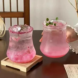 Şarap Gözlükleri Yaratıcı Büyük Göbek Kokteyl Bardakları Japon Çizgili Cam Kabarcık Bardak Basit Soğuk İçecek Mutfak Bar Aksesuarları