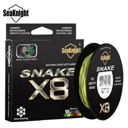 Аксессуары Seaknight Snake 8 Strands Плетеные рыболовные линии камуфляж 150 м 300 м 15100 фунтов сильной многофиламентной линии PE для рыбалки змеи