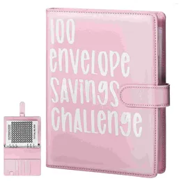 Presentförpackning Pengarbesparande Ledger Book Budget Bindemedel med kontant kuvert besparingar Loose Leaf Challenge Planner