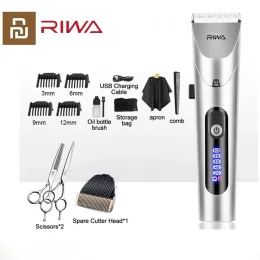 Clippers Mi Riwa Hair Clipper Professional Electric Trimmer with LED على شاشة LED قابلة لإعادة الشحن القابلة لإعادة الشحن.