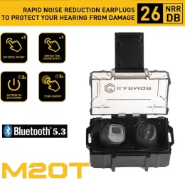 Accessories EARMOR M20T New Bluetooth 5.3 Earplugs Hunting Shooting Electronic Earplugs Headset Anti Noise Ear Plug Noise Canceling NRR26db