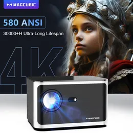Magcubic Android 11 4K Smart Projector 580ansi 19201080p Full HD WiFi6 BT50 Allwinner H713 Voice Control Home Cinema Theatre 240419