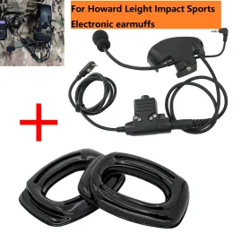 Swaddling Gel Ear Pads & External Mic Kit for Howard Leight Impact Sports Tactical Headset Electronic Shooting Earmuffs for Shoot Headphon