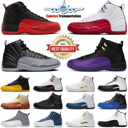 Jump Man 12 buty do koszykówki Mężczyźni 12s Cherry Field Purple Wolf Grey Black Royalty Taxi -offs Playoffs Przewijanie odwrotnej grypy Indygo Męskie Trenery Sports Sports Sneakers