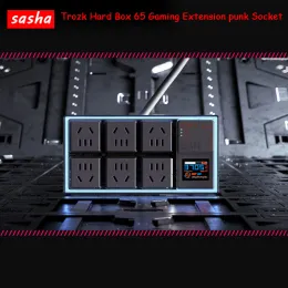 Заглушки Trozk Gaming Extension Socket 65W Gan Punk Smart Screen Fast Charge RGB Light Gamer Office Desktop