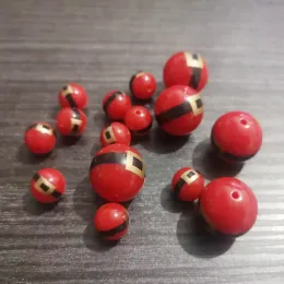 Necklaces Newest! 12mm 500pcs/bag, 20mm 100pcs/bag Acrylic Red Solid Print Belt Beads For Fashion Christmas Necklace/Jewelry