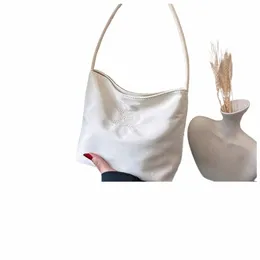 korean Style Letter Nyl Underarm Bag Shoulder Bag Large Capacity Bucket Bag All-match Handbag Embroidered Tote Girls Z7yD#