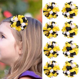 Acessórios para o cabelo OOOLEER 2PCS/Set Ribbon Curly Flower Hairpin For Kids Girls Princesa fofa Hanmade