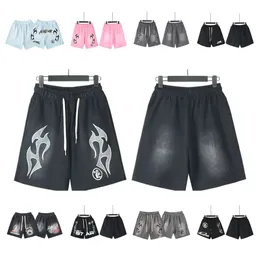 24ss Hellstar shorts Mens Shorts Studios Sounds Like Heaven Men Women Quality Oversized Breeches hell star shorts Retro Water Washing ak