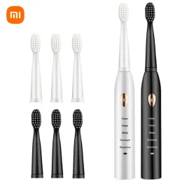 Teste xiaomi Nuovo spazzolino elettrico ad ultrasuoni ABS IPX7 Scepiture da denti ricaricabili impermeabili Buscinetti sbiancanti