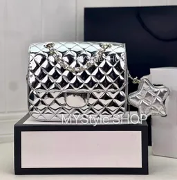 9A CC CF Top Quality Luxury Crossbody Designer Bags Shoulder Bags Designer Handbag Caviar Flap Plaid Lambskin Leather Golden Silver Chain Star Coin Purse Mini 17 20cm