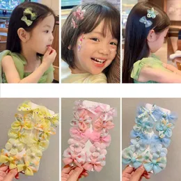 Acessórios para o cabelo 10pcs menina infantil fofa filhos de borboleta definida com clipe de flores pato bocal garotas de cabelo arco