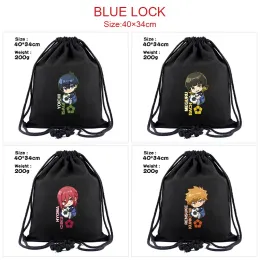 Taschen Anime Blue Lock Tragbarer Kordeltrainer -Rucksack -Drawschnell -Ordner Umhängetasche Aufbewahrungsbeutel 1502