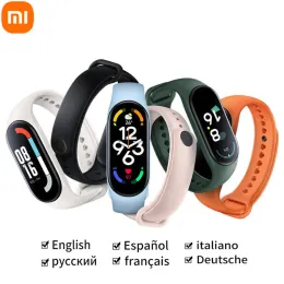 Wristbands CN / Global Version Xiaomi Mi Band 7 Blood Oxygen 1.62 AMOLED Screen Bracelet Smart Miband 7 Fitness Traker Heart Rate Monitor