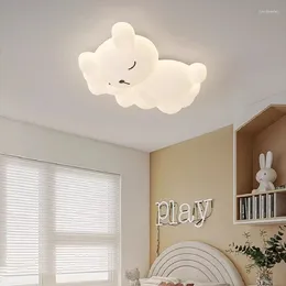 천장 조명 흰색 잠자는 곰 Led Children 's Room Light 현대 미니멀리스트 소년 소녀 침실 장식 청소년 램프