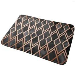 Carpets Copper Black Geo Diamonds Diamantes de entrada Tapete de banho de tape