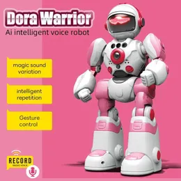 RC Robot Pink 2.4G RC Robot Remote Control Programmazione inglese Robot Robot REMOTE TOUP GESTURE Dance Dance Gift T240422