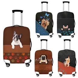 Accessori Nopersonality Traveling Bagugh Cover Guero Pug/Yorkshire Terrier Dog Style Leather Stilly Suitcase Protector Coperchi non colpiti