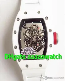 KV Top 055 Designer Watches Swiss 8215 Automatico 21600VPH Sapphire Crystal Crystal White Nanoceramic Composites Mens Watch Skeleton Dialse 3024476