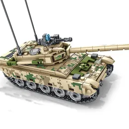 블록 아이언 블로드 재 장전 85 군용 탱크 모델 VT4 메인 배틀 탱크 소년 DIY 작은 입자 조립 빌딩 블록 장난감