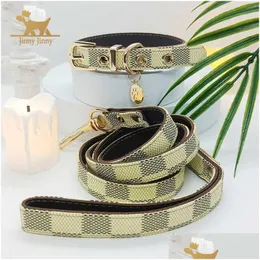 Dog Collars Luxury Leash Designer Collar for Dogs- Premium Quality Modern Stylish Lead Perfect Small H0914235B Drop Dhoel