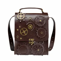 retro steampunk kvinnor axelväskor vintage klocka mey koppling handväska dagliga damer casual crossbody purse fi persality a 62mk#