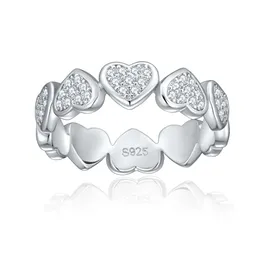 Love Heart Ring ، خواتم الزفاف للنساء ، 0.72 CT D Color VVS1 Lab الذي تم إنشاؤه Diamond Sterling Silver 6 7 8 9 10