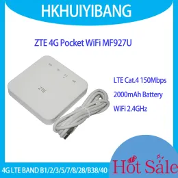 라우터 잠금 해제 된 ZTE 4G 모바일 WiFi 라우터 MF927U 2.4GHz 300MBPS 2000MAH 고속 4G LTE CAT4 150MBPS LTE 모뎀 SIM 카드 슬롯이 있습니다.
