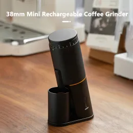 Grinders itop mini wiederaufladbare Kaffeemühle 38 mm Titan Burr langsam Mahlen 60 U / min tragbares Camping -Familien Cafe Neuankömmling im Freien im Freien