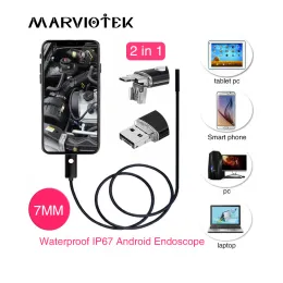 Kameras 7mm WiFi Endoskopkamera HD wasserdichte USB -Inspektion BoresCope Camera WiFi für iOS Android PC Notebook Endoskop für iPhone
