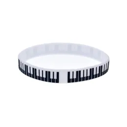100 st piano key silikon gummi armband bra att använda i alla fördelar gåva för musik fans282b