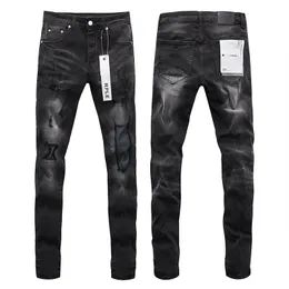 Purple Brand Patch High Street Street Slim Fit Designer viola Pant Pantaloni impilati Biker ricambio strappato per i jeans di tendenza uomini strappati jeans skinny jeans