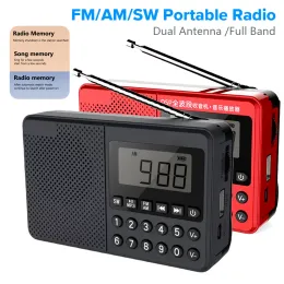 Radio M168 FM/AM/SW Fullband 21band Portable Radio LED Digital Display Screen MP3 Player Power Failure Memory Gifts For Elderly