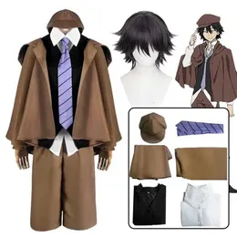 Anime Costumes Edogawa Ranpo cosplay Bungo Stray Dogs Come Detective Uniform Suit Edogawa Rampo Outfits with Hat for Hallown Comic Con Y240422