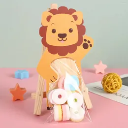 Wrap regalo 10 pezzi di animali giungle sacchetti di caramelle graziosi biscotti di orso leone in palatta per bambini 1 ° compleanno