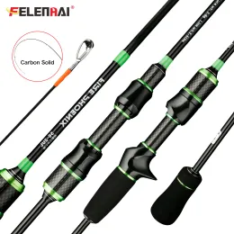 Accessories FELENHAI Casting Spinning UltraLight Fishing Rod 1.68/1.8m 30T Carbon 2 Section UL Solid Tip Action 28g Baitcasting Lure Pole