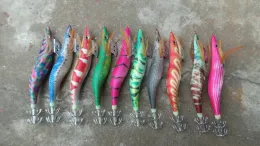 Accessoires Mr Octopus 15 PCs 4#Tintenfisch Jig, Tintenfischhaken, Fischereiköder, Leuchten in dunkler, .15 cm 26g.5Colour gemischt, leuchtend Köder, Jigs Fischen