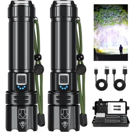 P70 3000 Lumen Power bank telescopic zoom waterproof rechargeable usb led tactical torch light outdoor flashlight