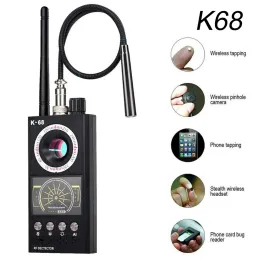 Detektor K68 Multifunktionell anti -spiondetektor Hidden Camera Detector RF Signal Wireless Bug GPS Alarm Scanner Safety Hotel Camera Finder