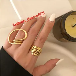 European and American fashion temperament personality hip hop opening index ring gold exaggerated line ring women