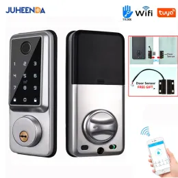 السيطرة على مقاوم للماء أقفال Deadbolt للمنزل Alexa WiFi Bluetooth Ttlock App Biometric Fingerprint Digital Keypad Door Lock