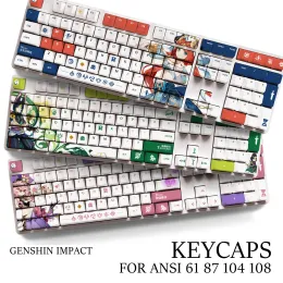 Zubehör Genshin Impact Nahida Nilou PBT -Materialschlüsselkaps für ANSI 61 87 104 108 Tasten Mechanische Tastatur OEM -Profil Nur Tastaturkaps