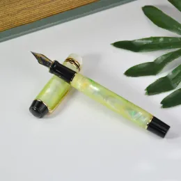 Pens Kaigeli 316 Celluloid Yellow Green Fountain Pen iridium EF/F/M NIB Piękny pióro