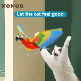 Toys NONOR Cat Interactive Toys Simulation Bird Electric Hanging Eagle Flying Bird Cat Teasering Play Cat Stick Scratch Rope Pet Toys