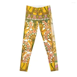 Pantaloni attivi art nouveau alphonse thingings floreale moking gambing