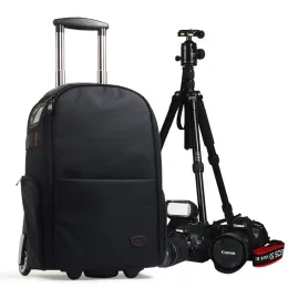 バッグカメラトロリースーツケースホイールトロリーバックパックトラベルバッグSLR荷物カジュアルデジタルバックパックプロの写真家バッグ
