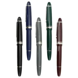 Ручки Majohn P136 Фонтан ручка медная поршень с 0,5 мм F Nibs Green Grey Написание чернильных ручек для офисных студенческих школьных принадлежностей Подарки Pired Pen